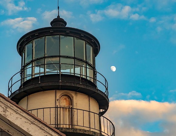 Moon-rise  Over Highland Light in Truro, MA