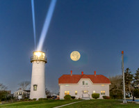 CHATHAM LIGHT WITH FULL MOON