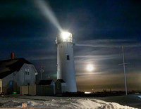 CHATHAM LIGHT UNDER SNOWMOON-