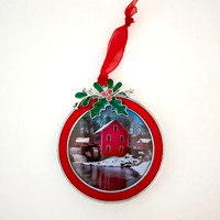 MILL STREAM GRISTMILL RED ROUND WITH HOLLY