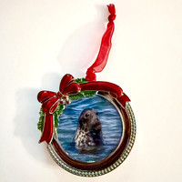 LEOPARD SEAL ROUND WITH RED BOW