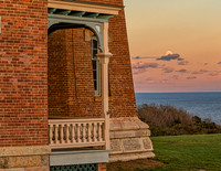 Block Island Southeast Light with Full Moon