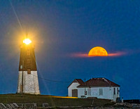 Point Judith Light With Moon